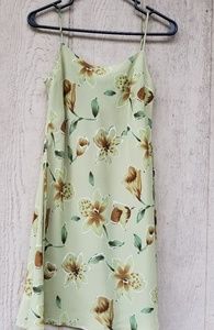 Green floral slip dress